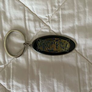 Steamboat Keychain with Silver Ring